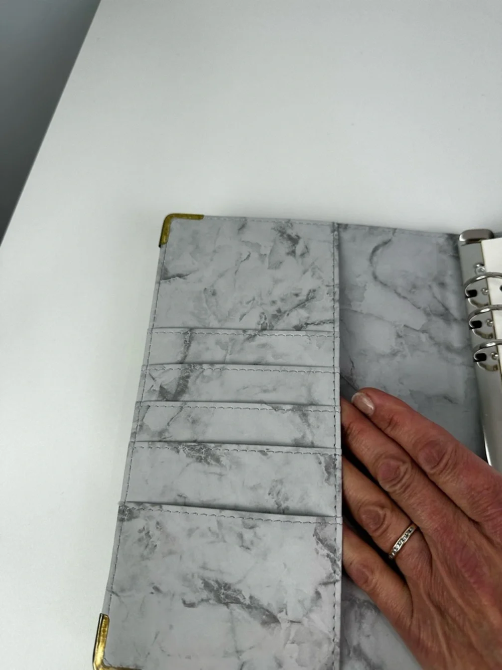 Classy Coo A5 Gray Marble Soft Faux Leather Notebook Binder 6 Rings